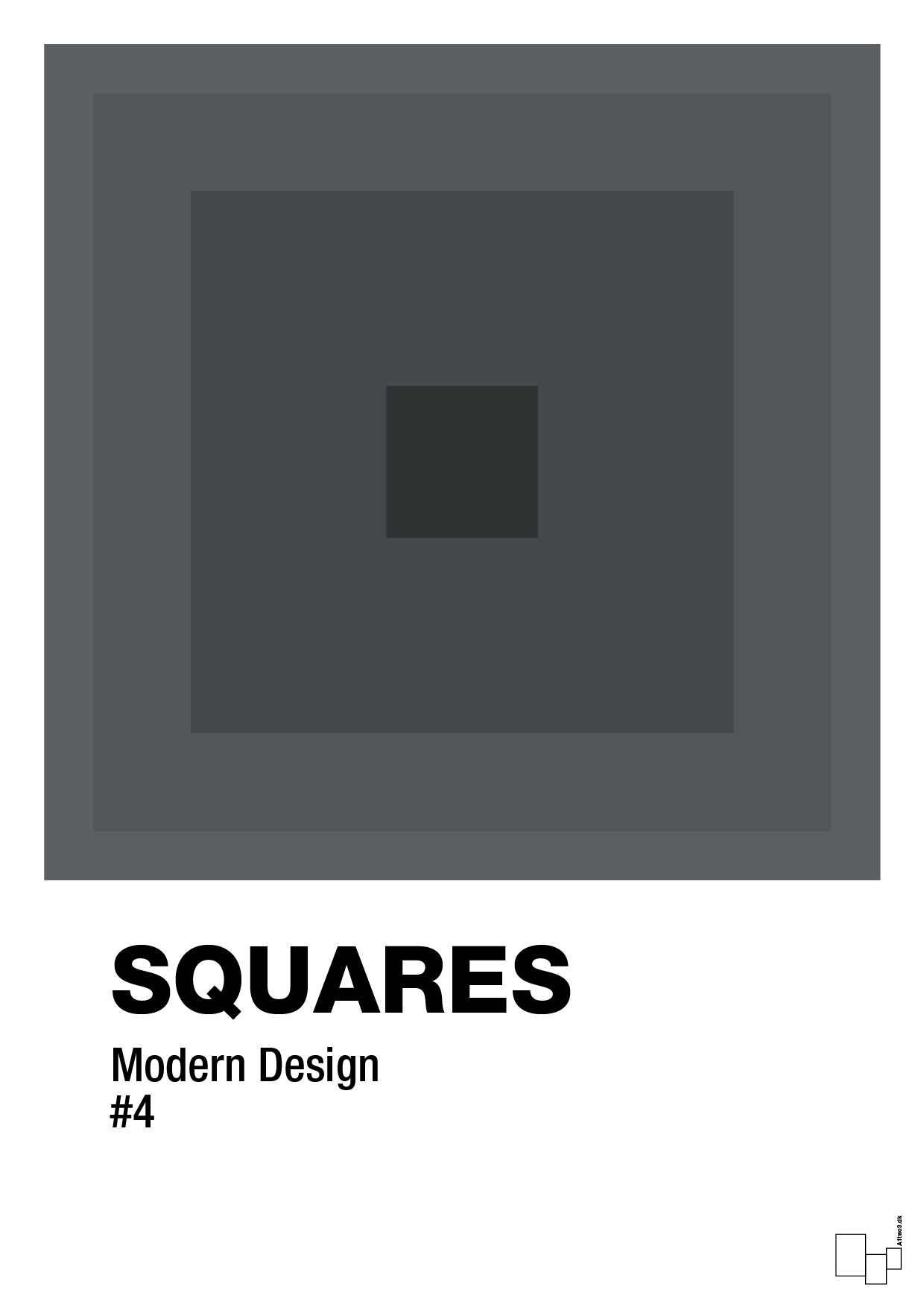 plakat: squares #4 - graphic charcoal-Illustrationer-A1two3