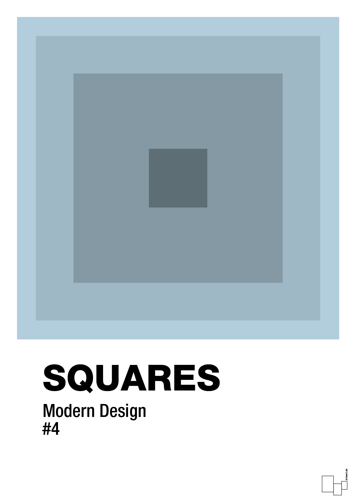 plakat: squares #4 - heavenly blue-Illustrationer-A1two3