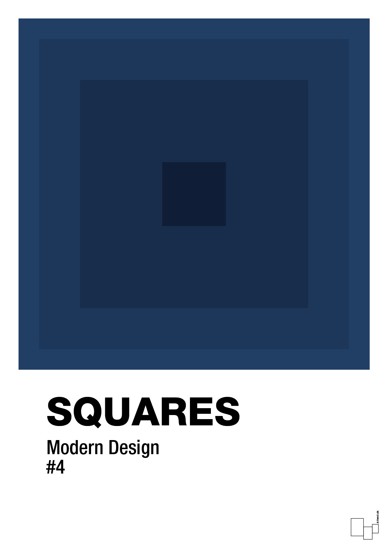 plakat: squares #4 - lapis blue-Illustrationer-A1two3