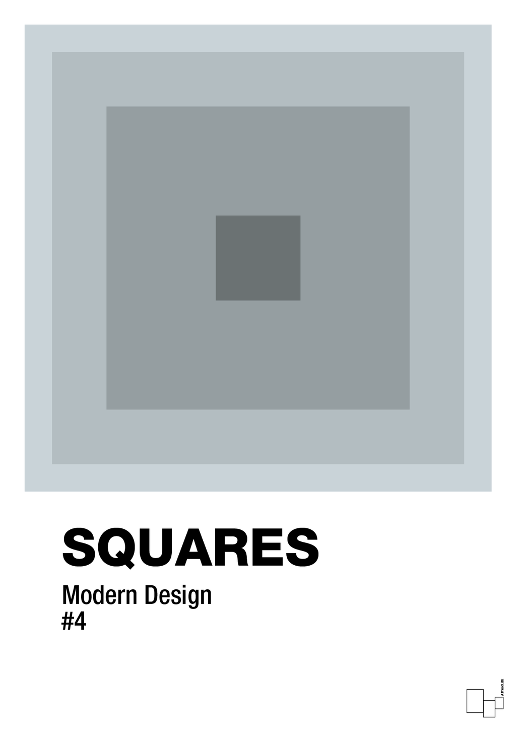 plakat: squares #4 - light drizzle-Illustrationer-A1two3