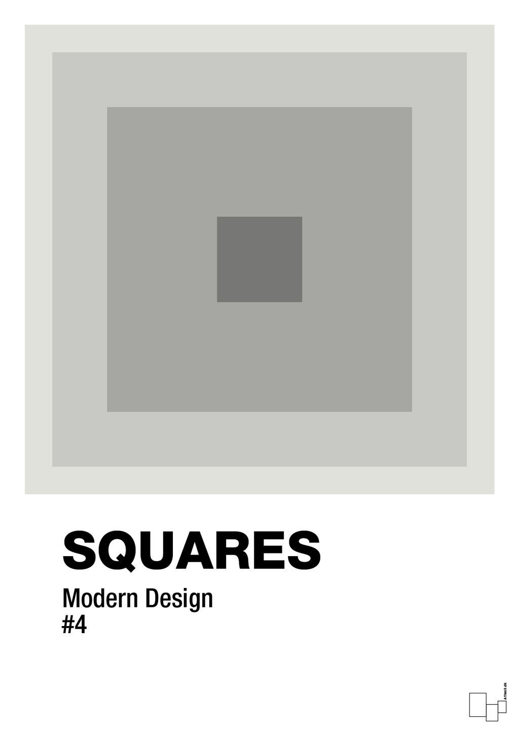 plakat: squares #4 - painters white-Illustrationer-A1two3