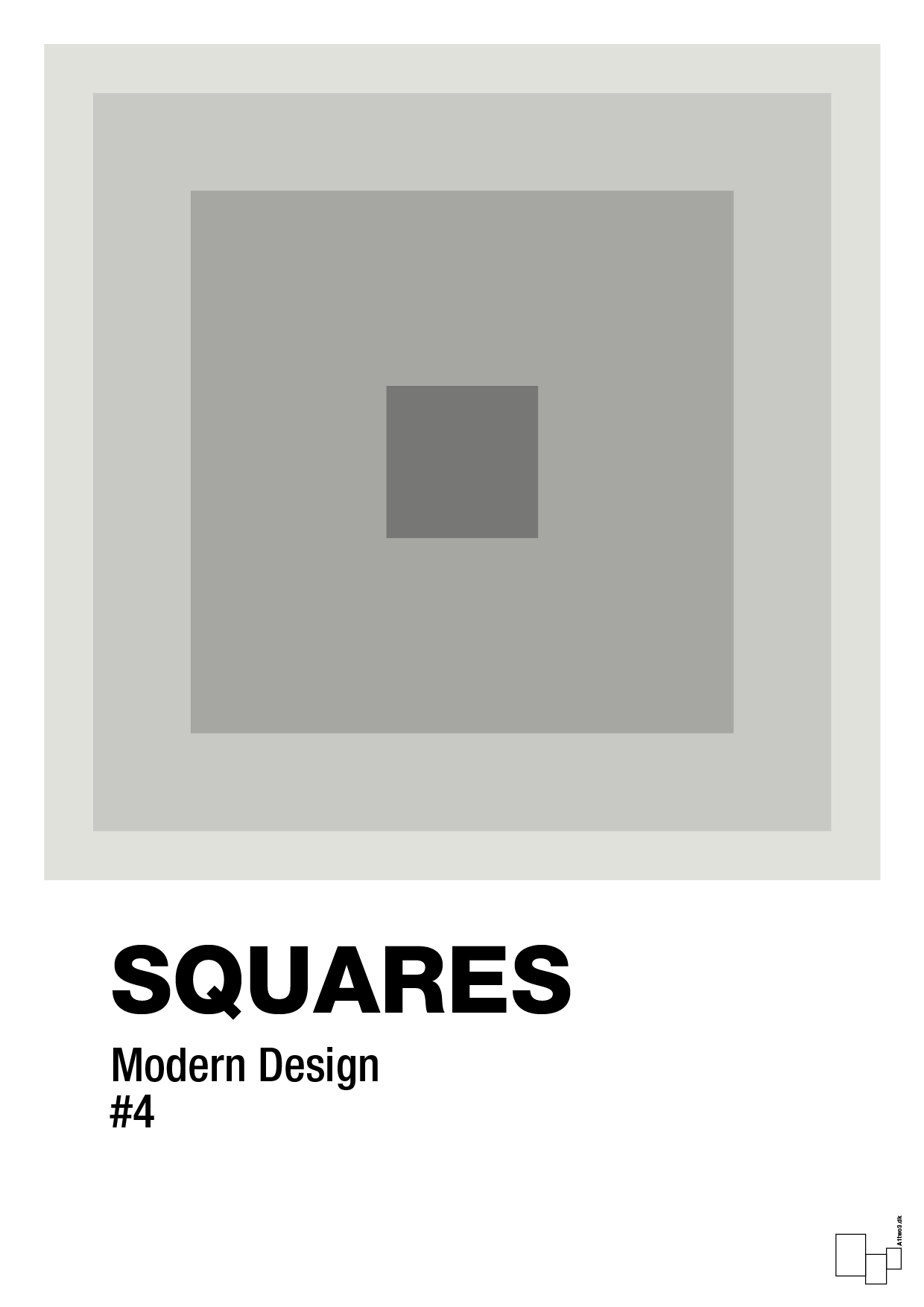 plakat: squares #4 - painters white-Illustrationer-A1two3