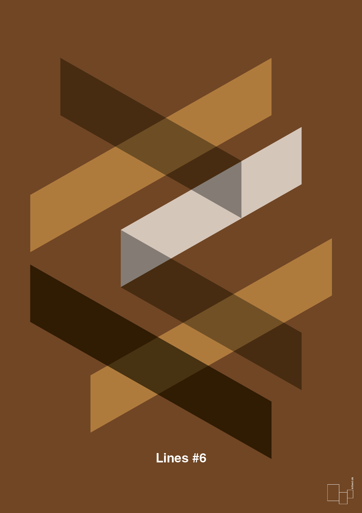 plakat: lines #6 - dark brown-Illustrationer-A1two3