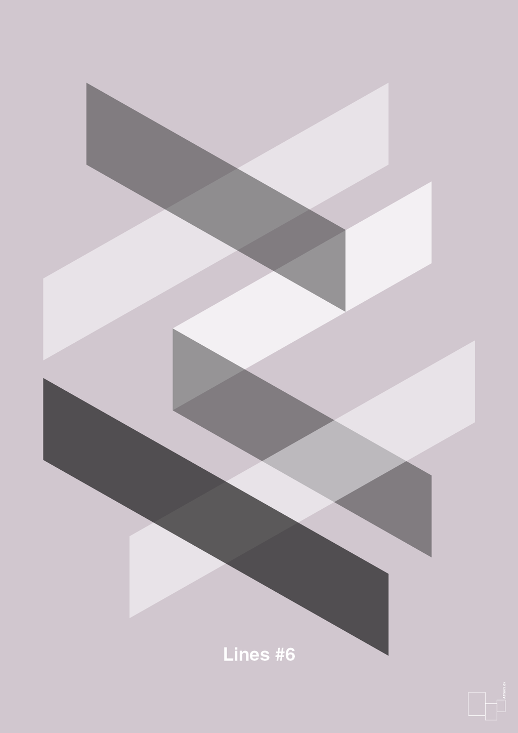 plakat: lines #6 - dusty lilac-Illustrationer-A1two3