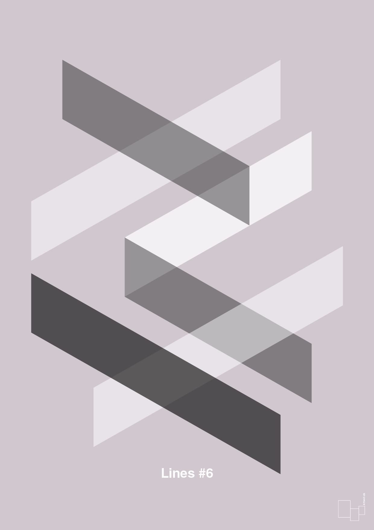 plakat: lines #6 - dusty lilac-Illustrationer-A1two3