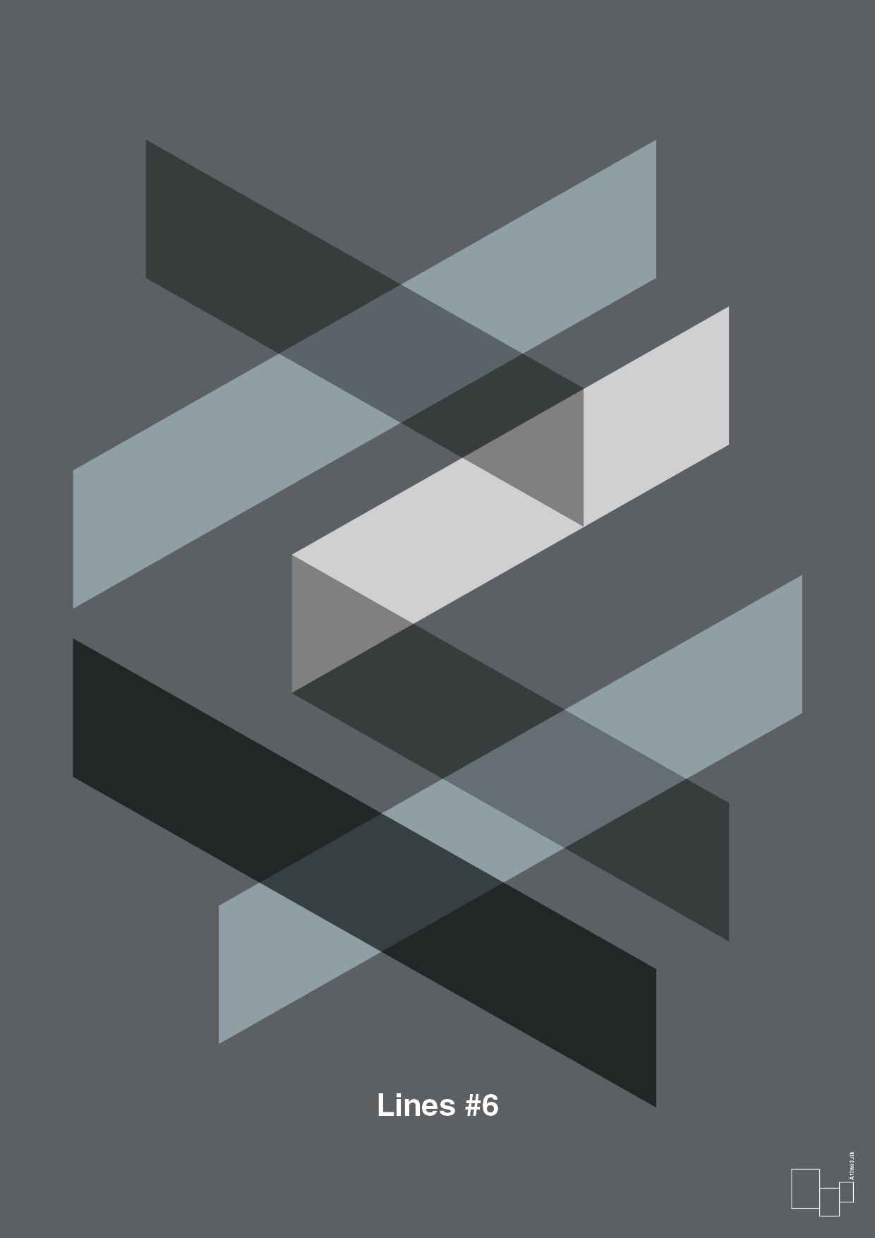 plakat: lines #6 - graphic charcoal-Illustrationer-A1two3