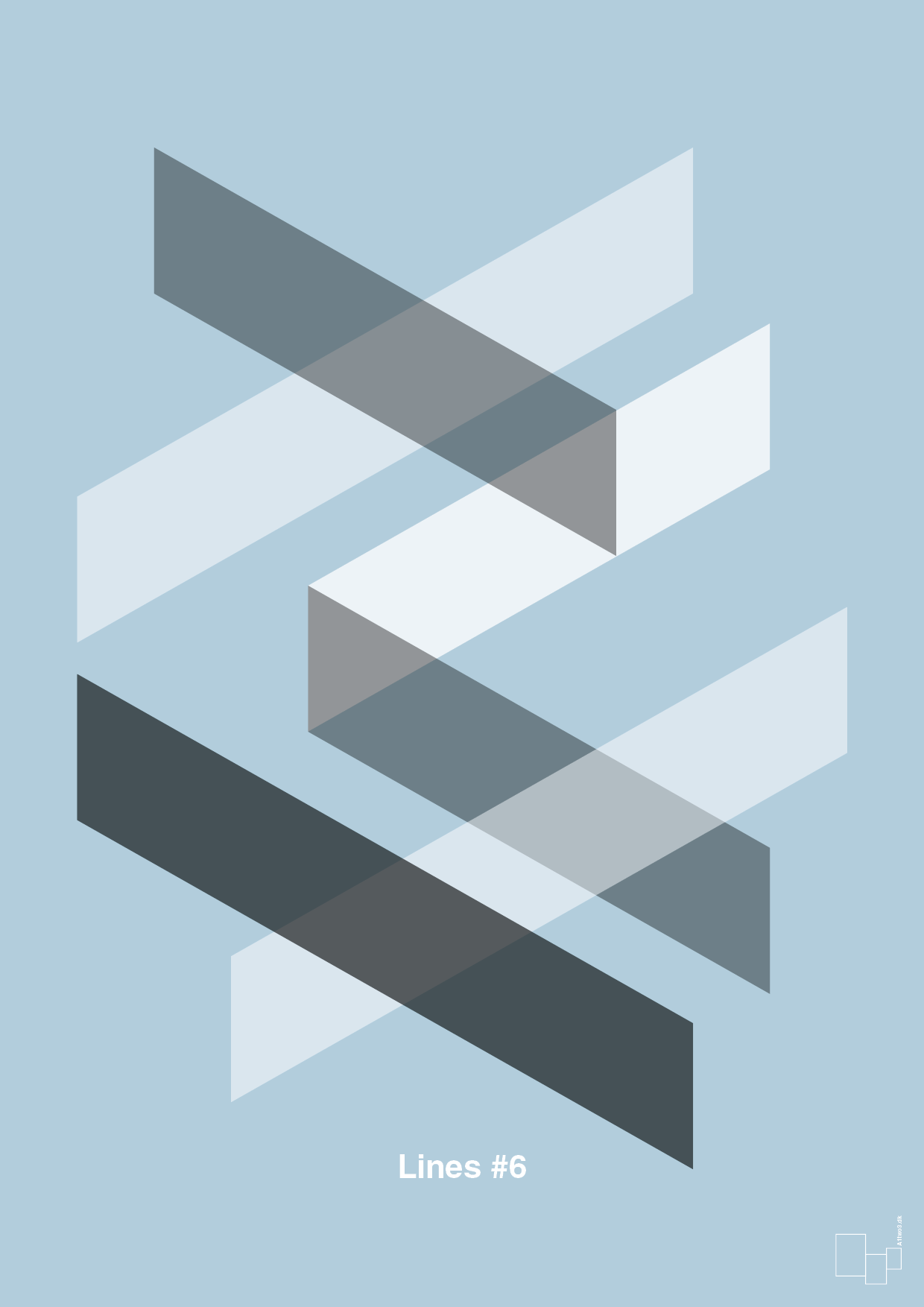 plakat: lines #6 - heavenly blue-Illustrationer-A1two3
