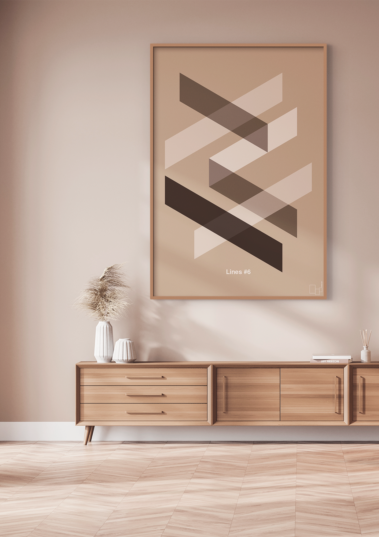 plakat: lines #6 - broken beige-Illustrationer-A1two3