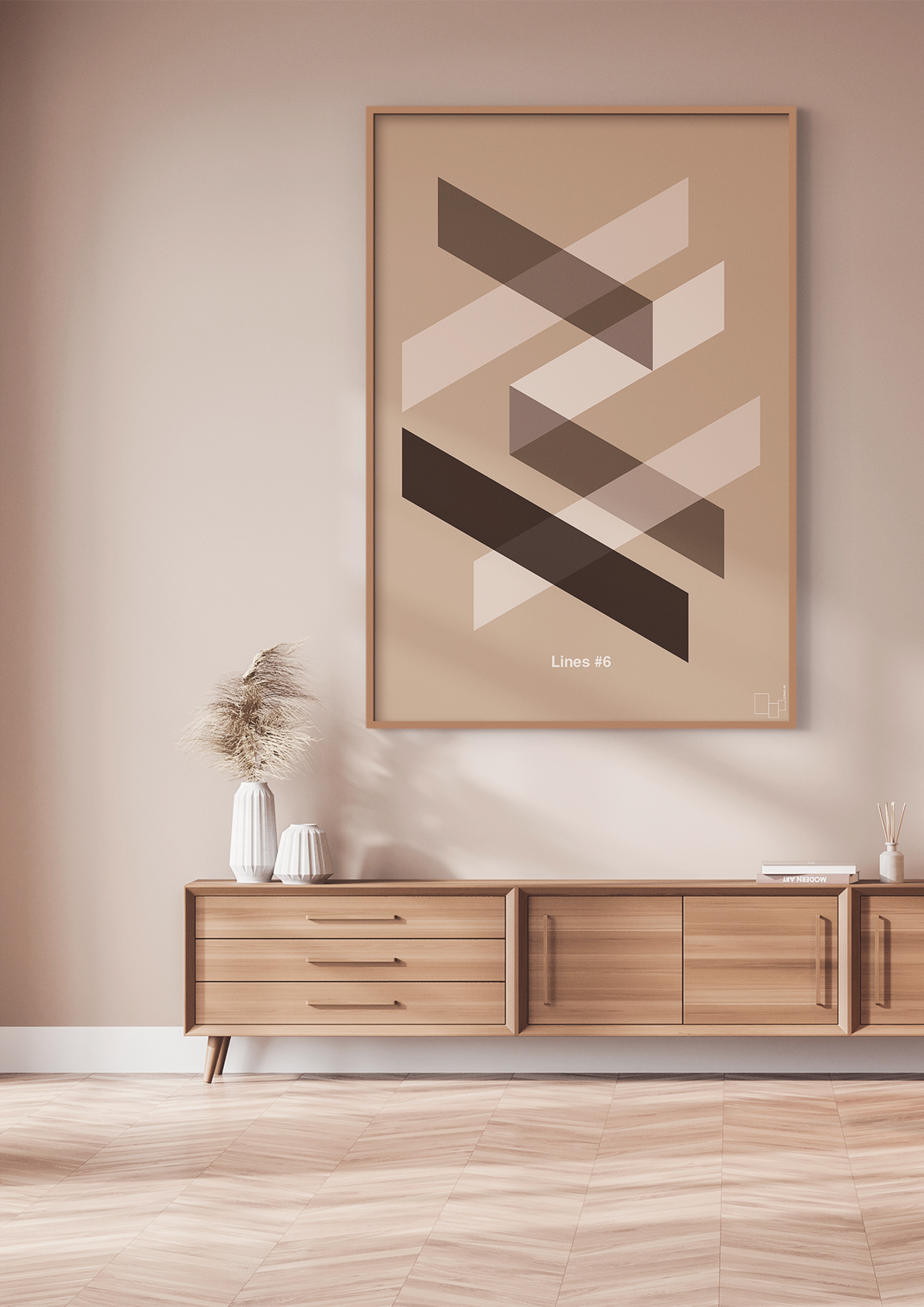 plakat: lines #6 - broken beige-Illustrationer-A1two3