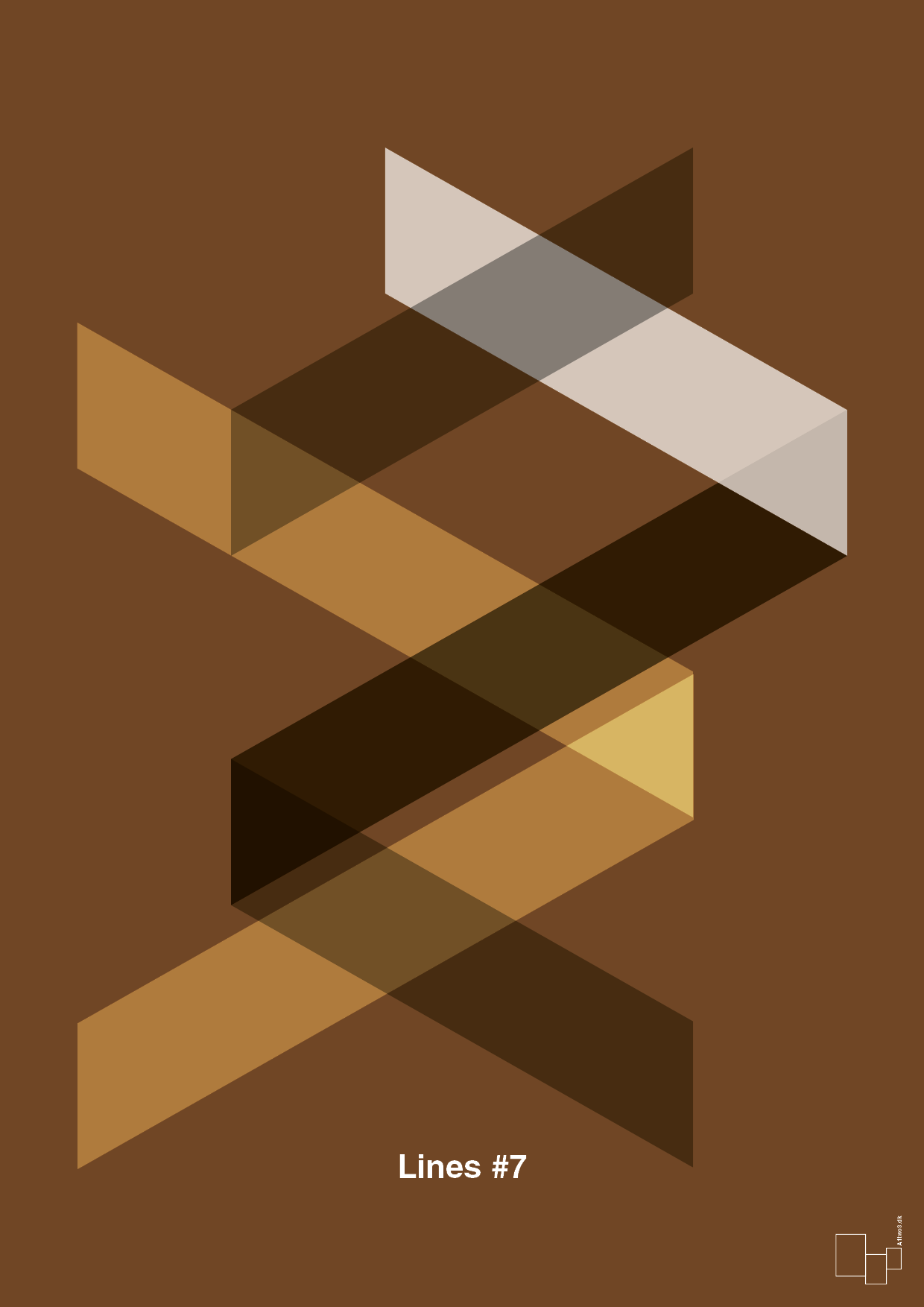 plakat: lines #7 - dark brown-Illustrationer-A1two3