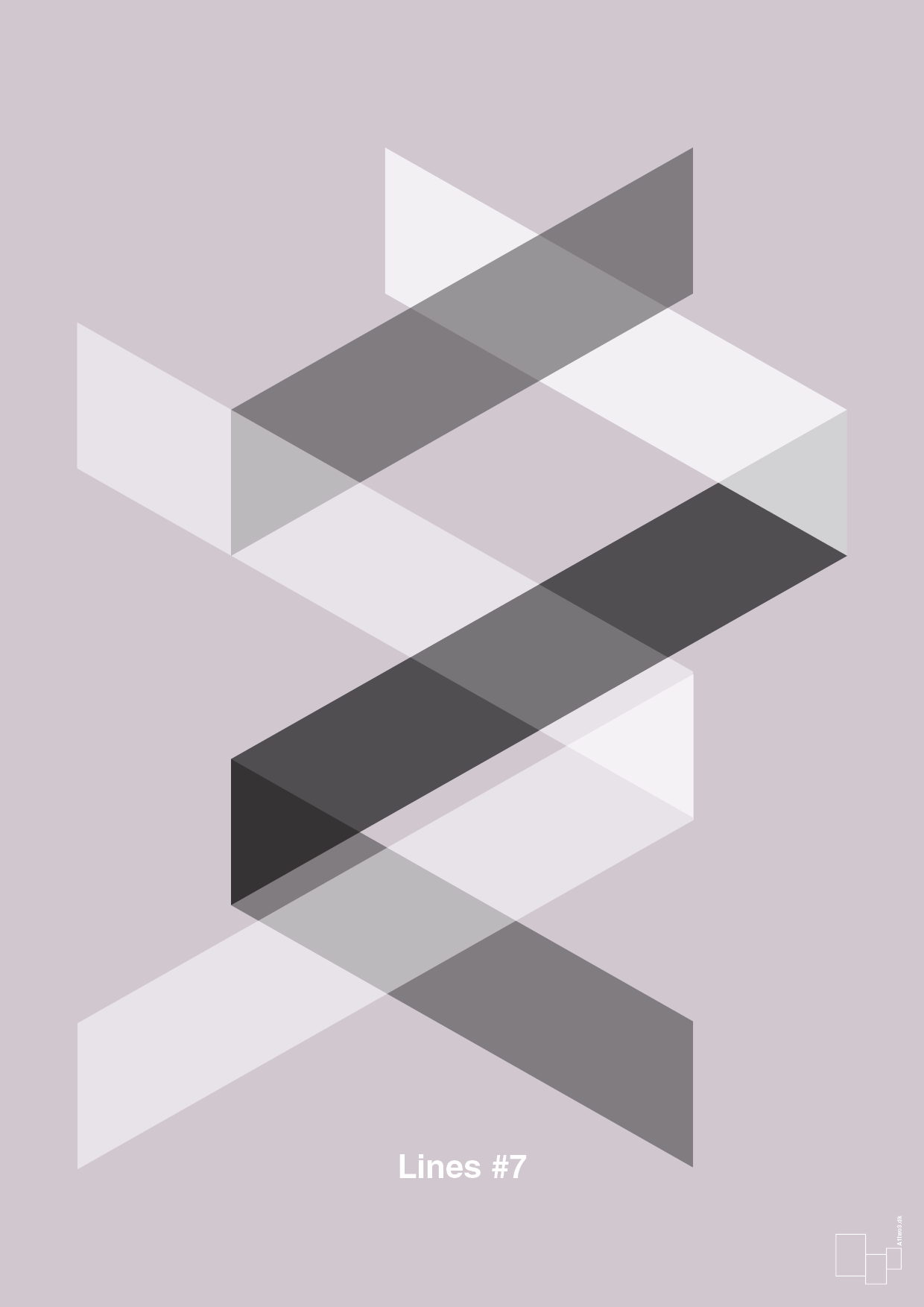 plakat: lines #7 - dusty lilac-Illustrationer-A1two3