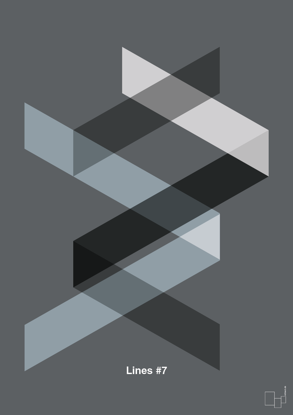 plakat: lines #7 - graphic charcoal-Illustrationer-A1two3