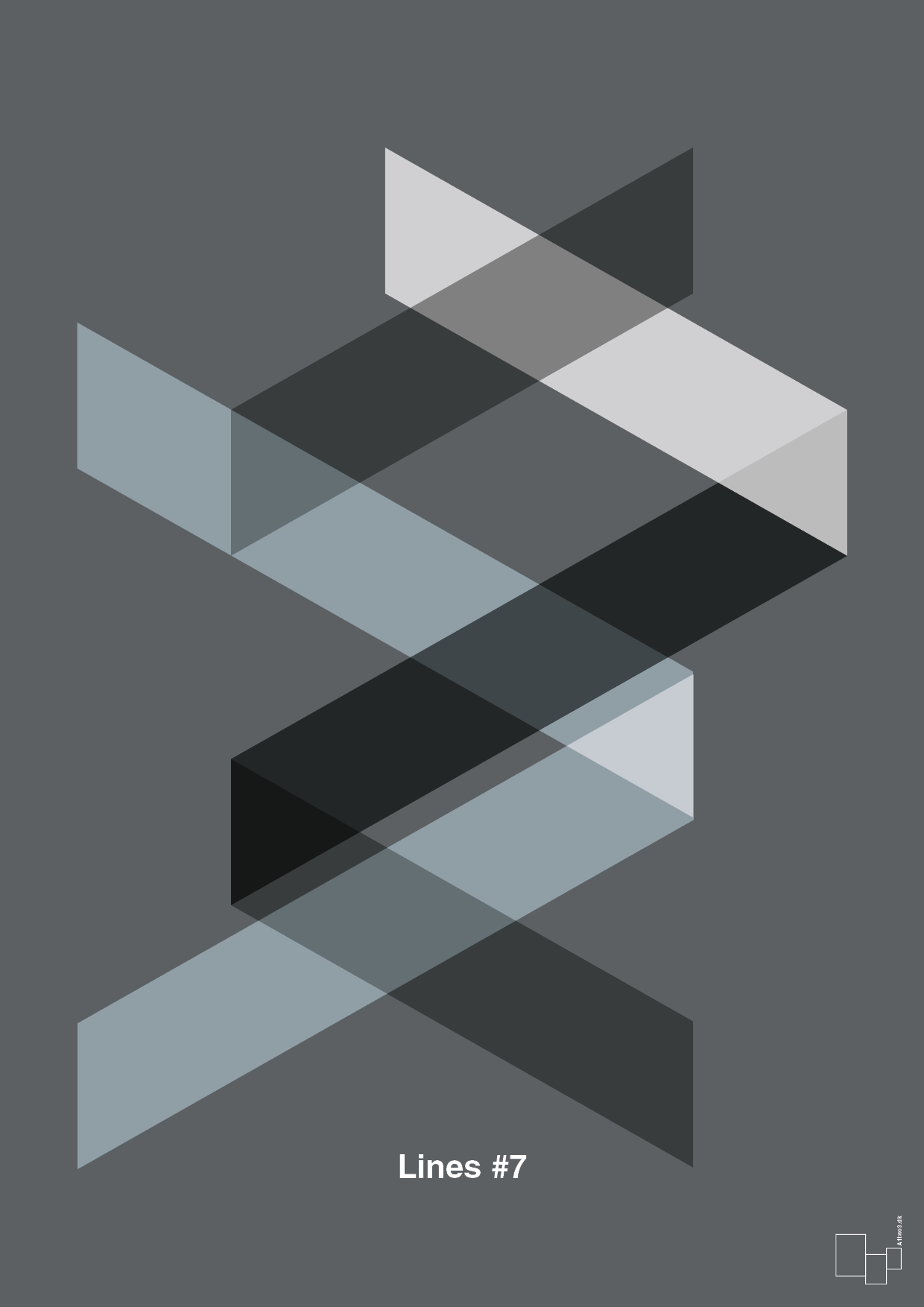 plakat: lines #7 - graphic charcoal-Illustrationer-A1two3