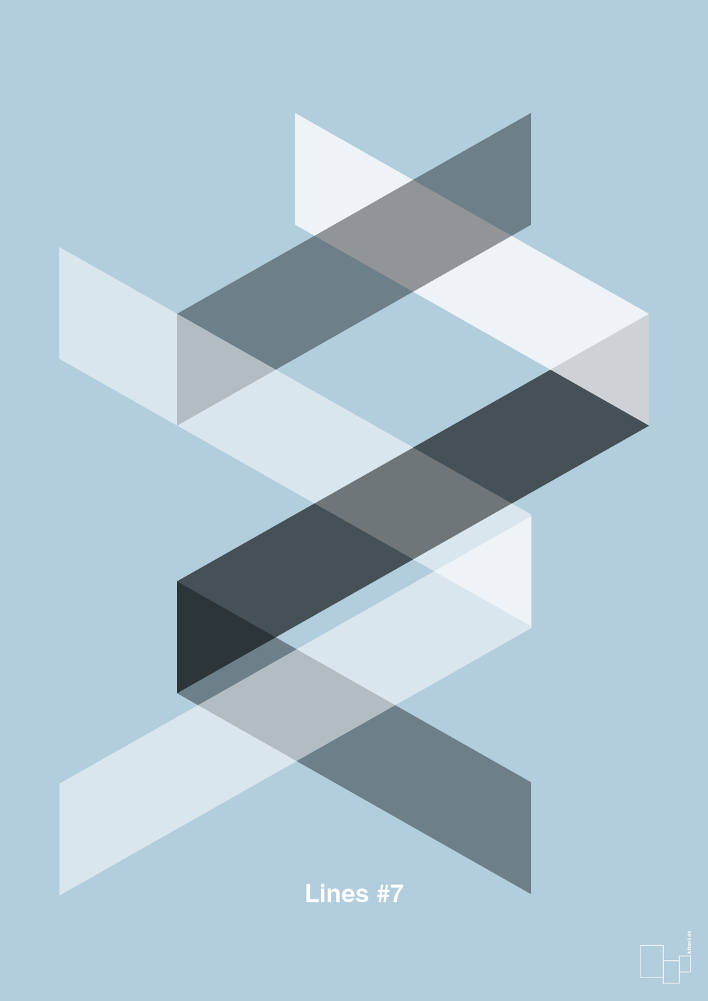 plakat: lines #7 - heavenly blue-Illustrationer-A1two3