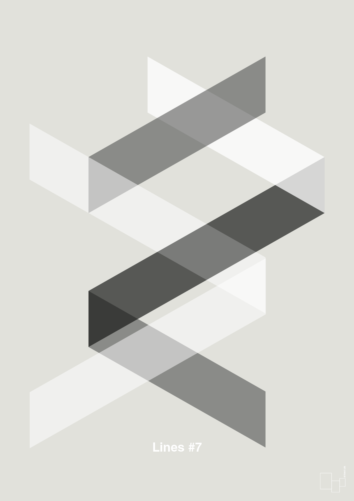 plakat: lines #7 - painters white-Illustrationer-A1two3