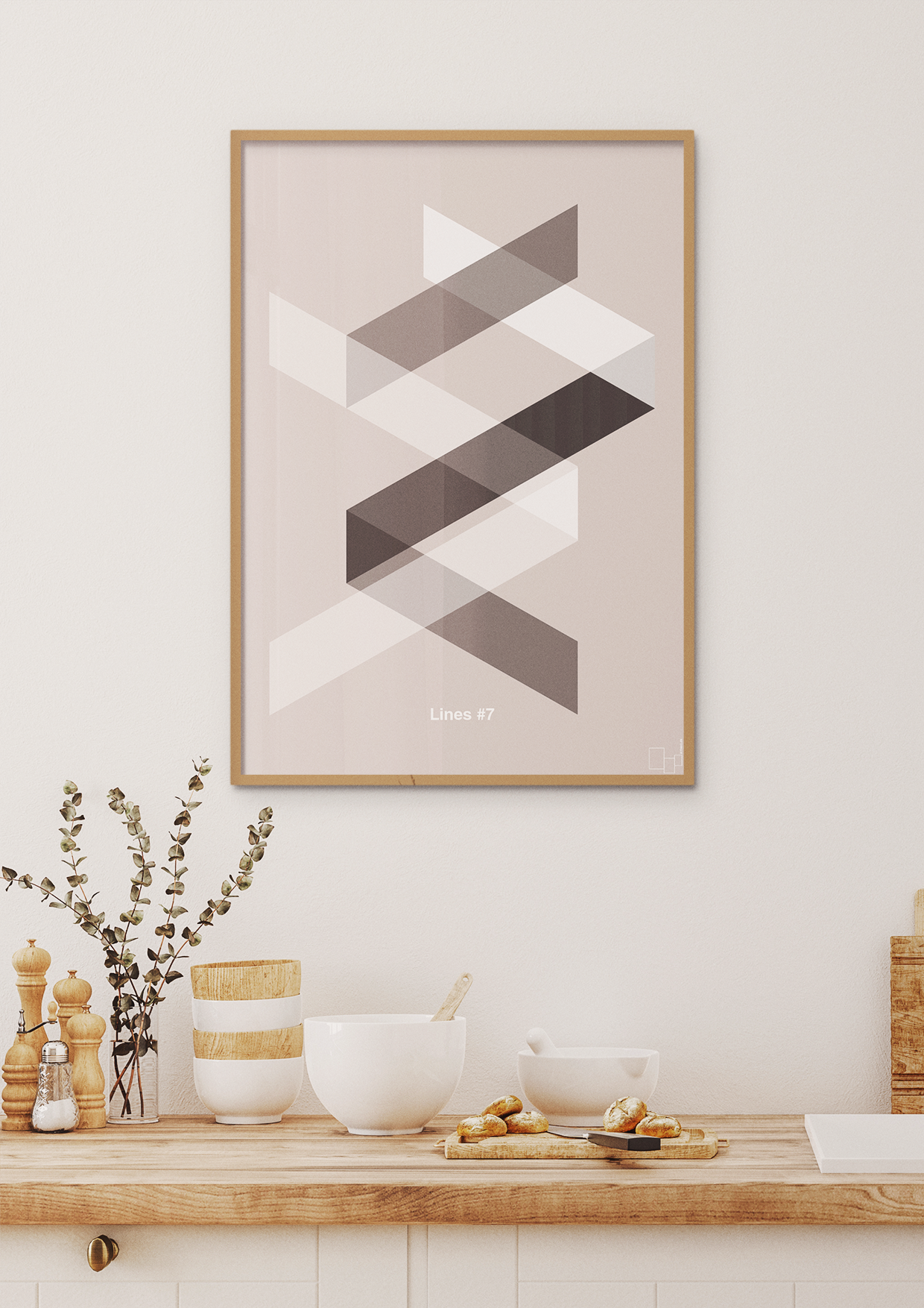 plakat: lines #7 - graphic charcoal-Illustrationer-A1two3