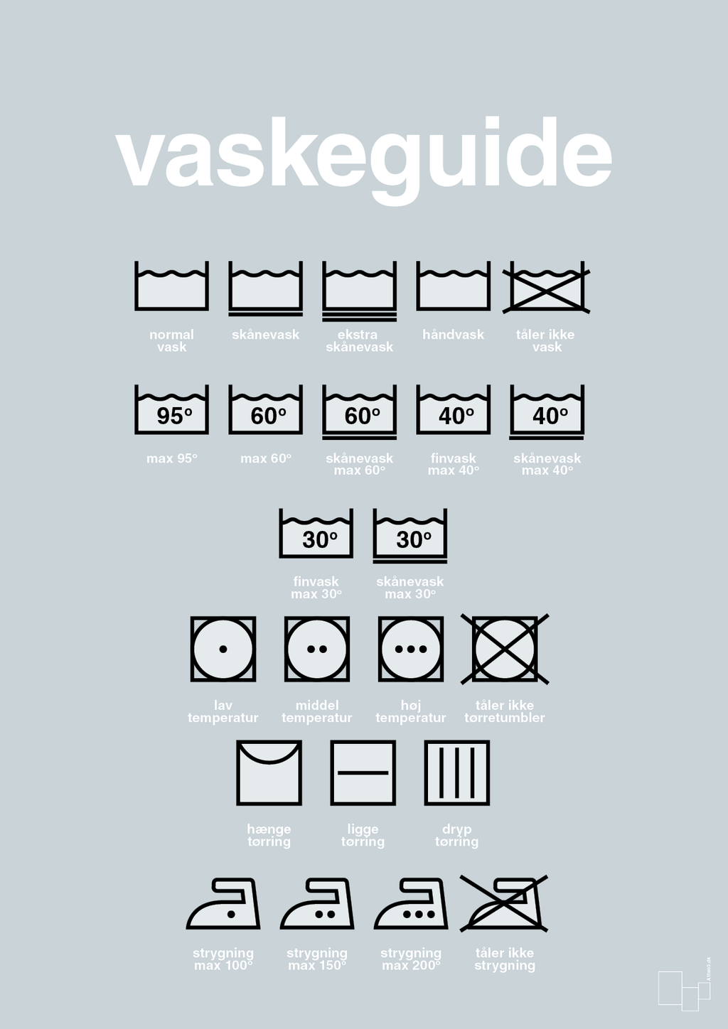 plakat: vaskeguide - light drizzle-Guides-A1two3