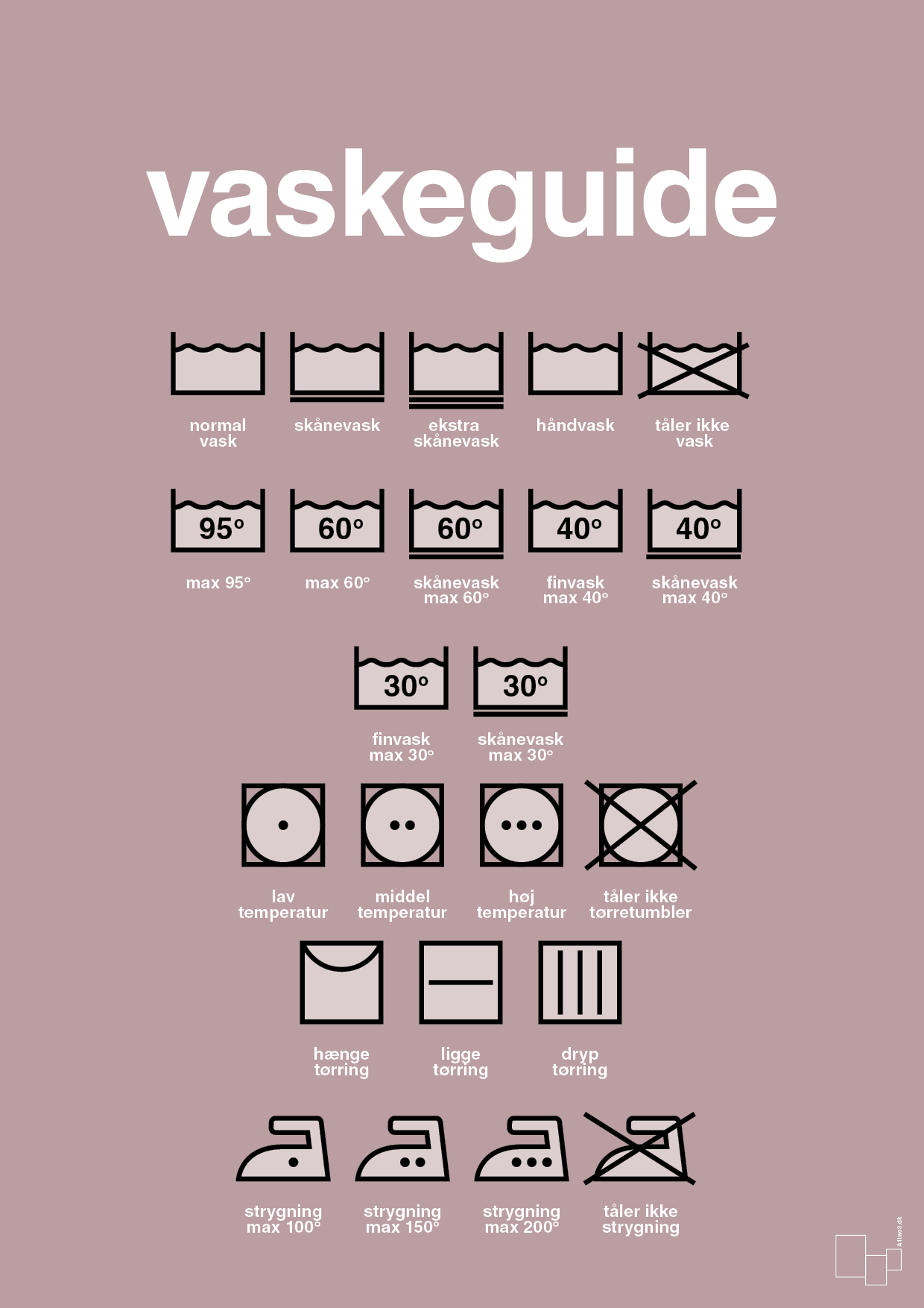 plakat: vaskeguide - light rose-Guides-A1two3