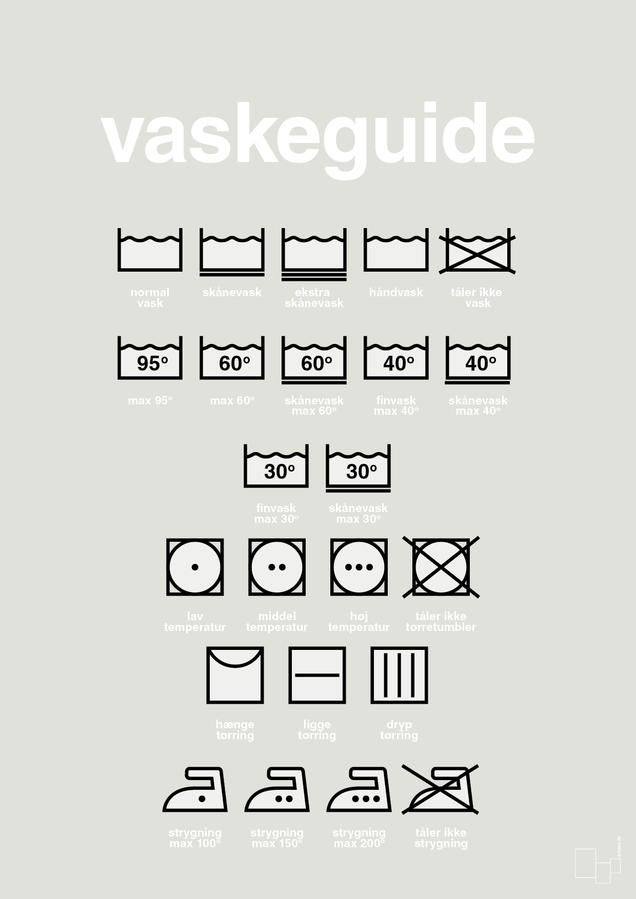 plakat: vaskeguide - painters white-Guides-A1two3