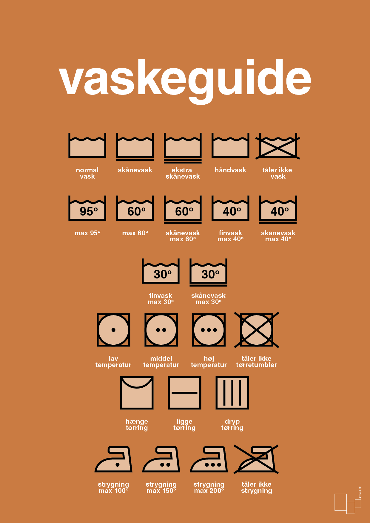 plakat: vaskeguide - rumba orange-Guides-A1two3