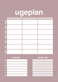 plakat: ugeplan til 3 personer - light rose-Planer-A1two3
