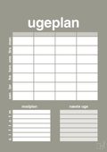 plakat: ugeplan til 4 personer - battleship gray-Planer-A1two3