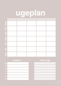 plakat: ugeplan til 5 personer - broken beige-Planer-A1two3
