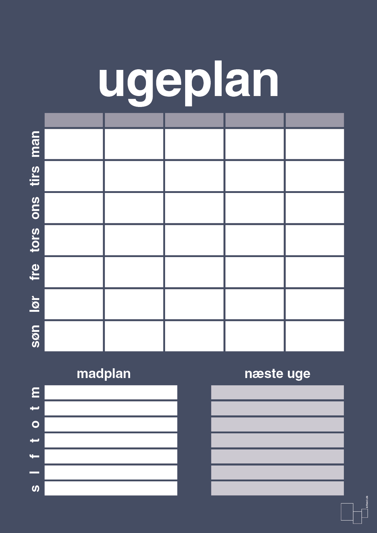 Ugeplan til 5 personer - petrol-Planer-A1two3