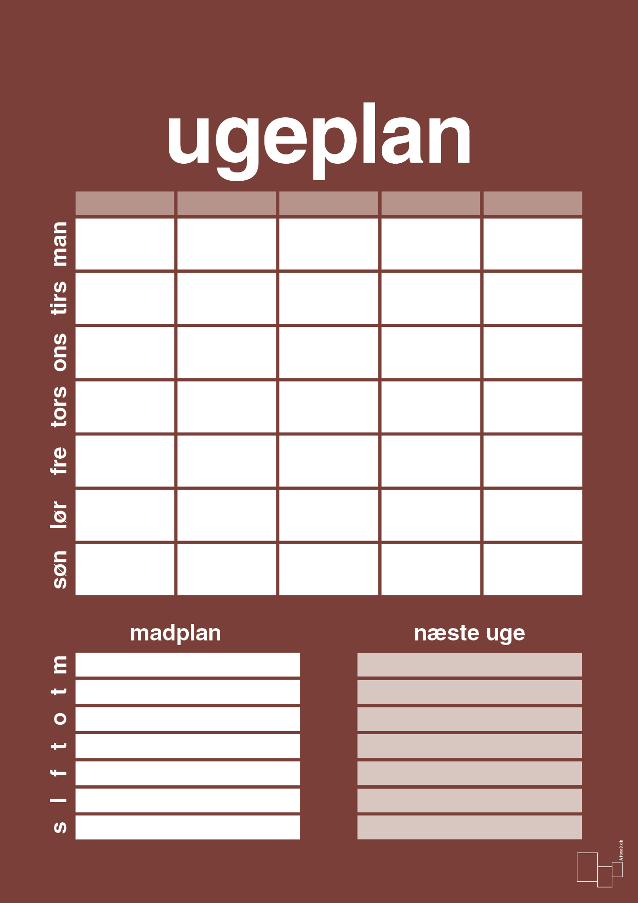 plakat: ugeplan til 5 personer - red pepper-Planer-A1two3