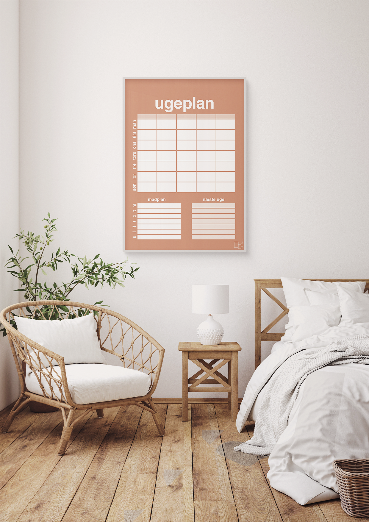 plakat: ugeplan til 5 personer - graphic charcoal-Planer-A1two3