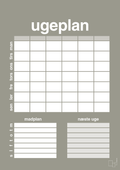 plakat: ugeplan til 6 personer - battleship gray-Planer-A1two3