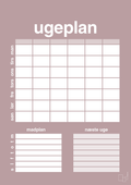 plakat: ugeplan til 6 personer - light rose-Planer-A1two3