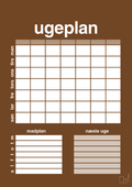 plakat: ugeplan til 7 personer - dark brown-Planer-A1two3