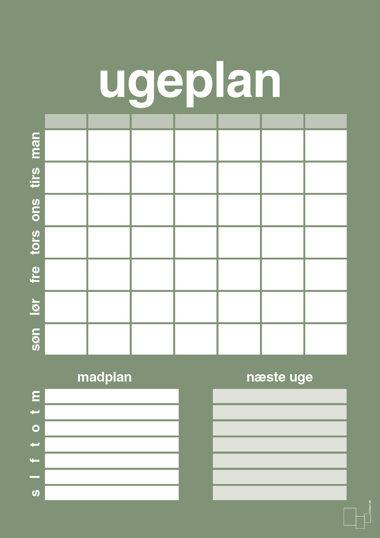 plakat: ugeplan til 7 personer - jade-Planer-A1two3
