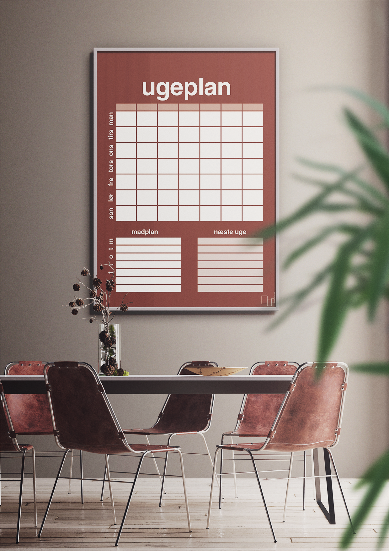 plakat: ugeplan til 7 personer - painters white-Planer-A1two3