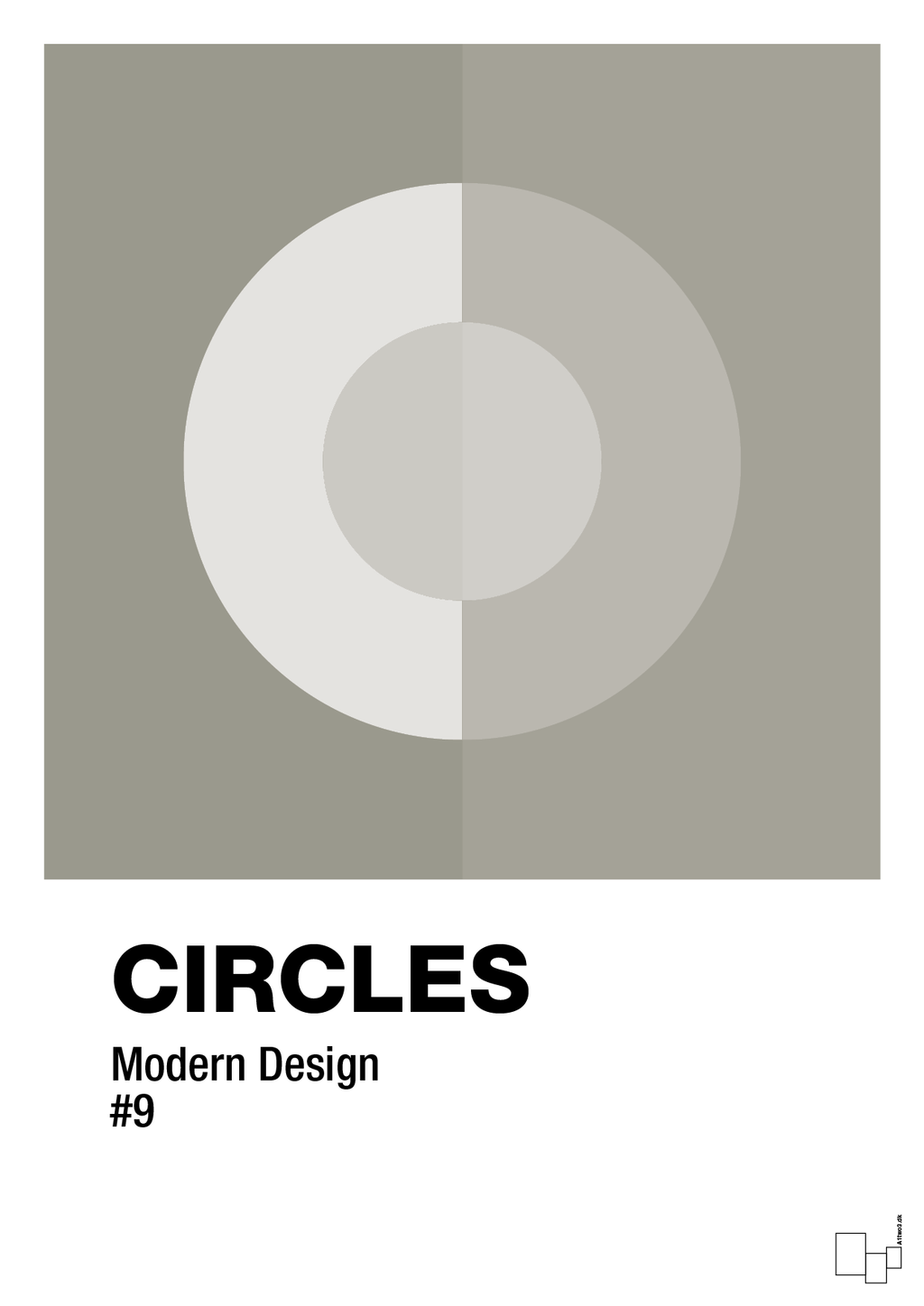 plakat: circles #9 - battleship gray-Illustrationer-A1two3