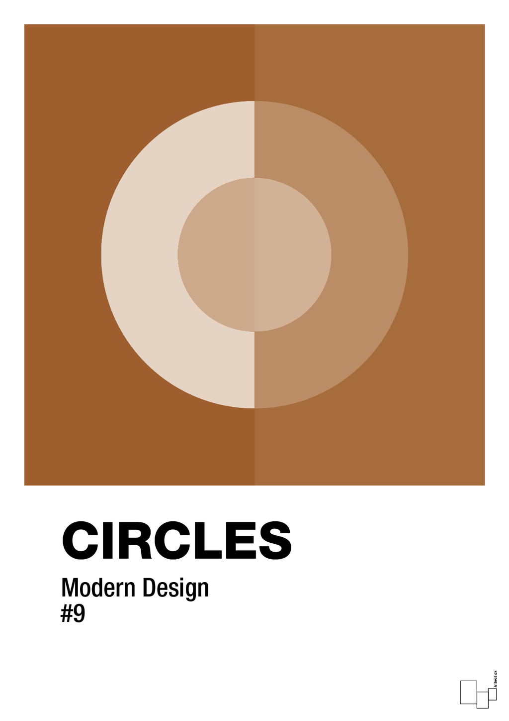 plakat: circles #9 - cognac-Illustrationer-A1two3