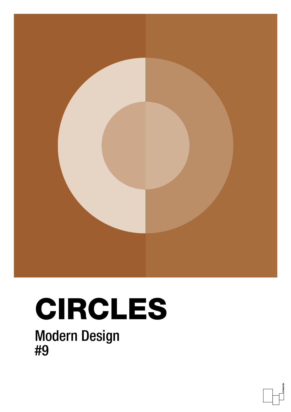 plakat: circles #9 - cognac-Illustrationer-A1two3