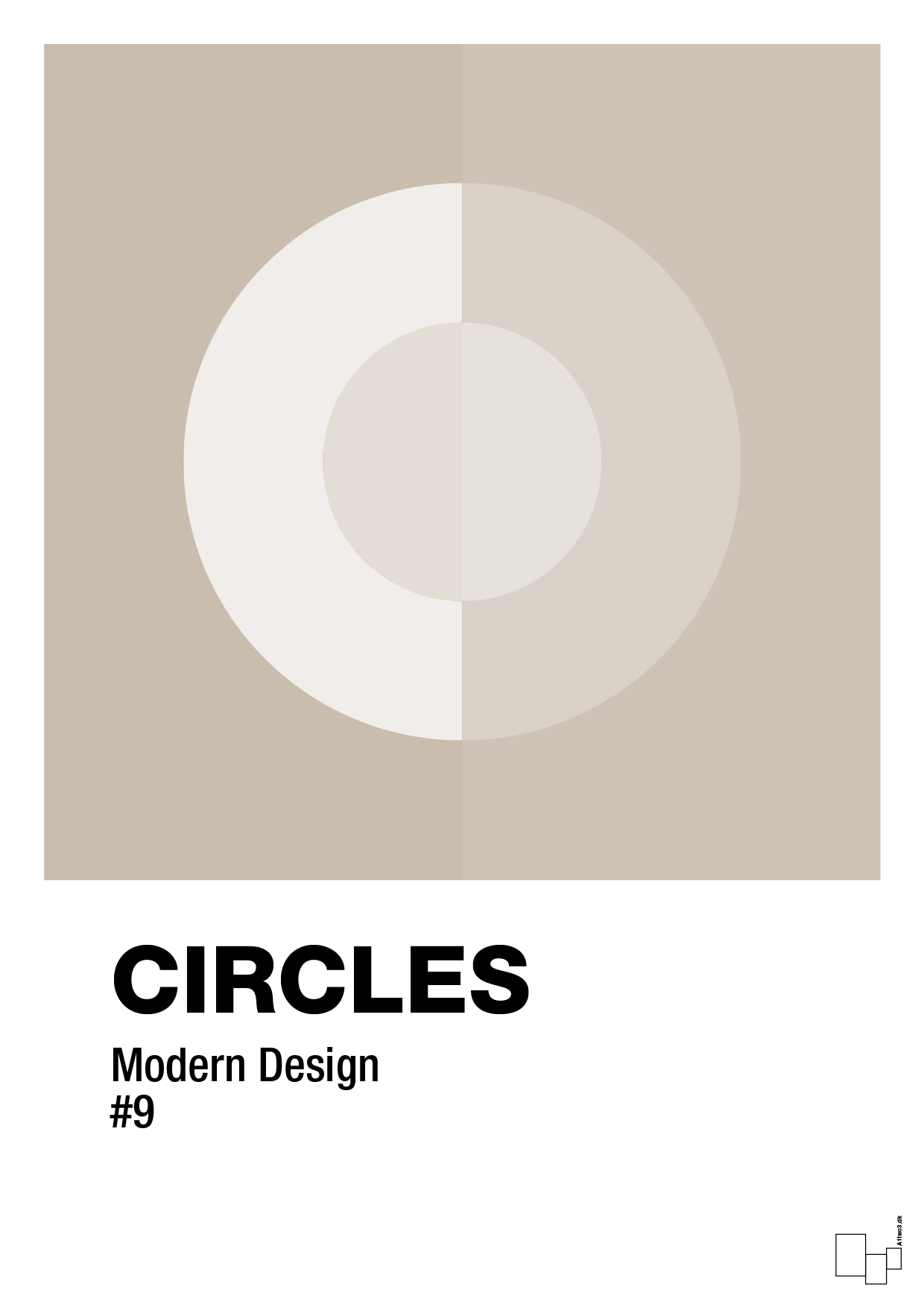 plakat: circles #9 - creamy mushroom-Illustrationer-A1two3