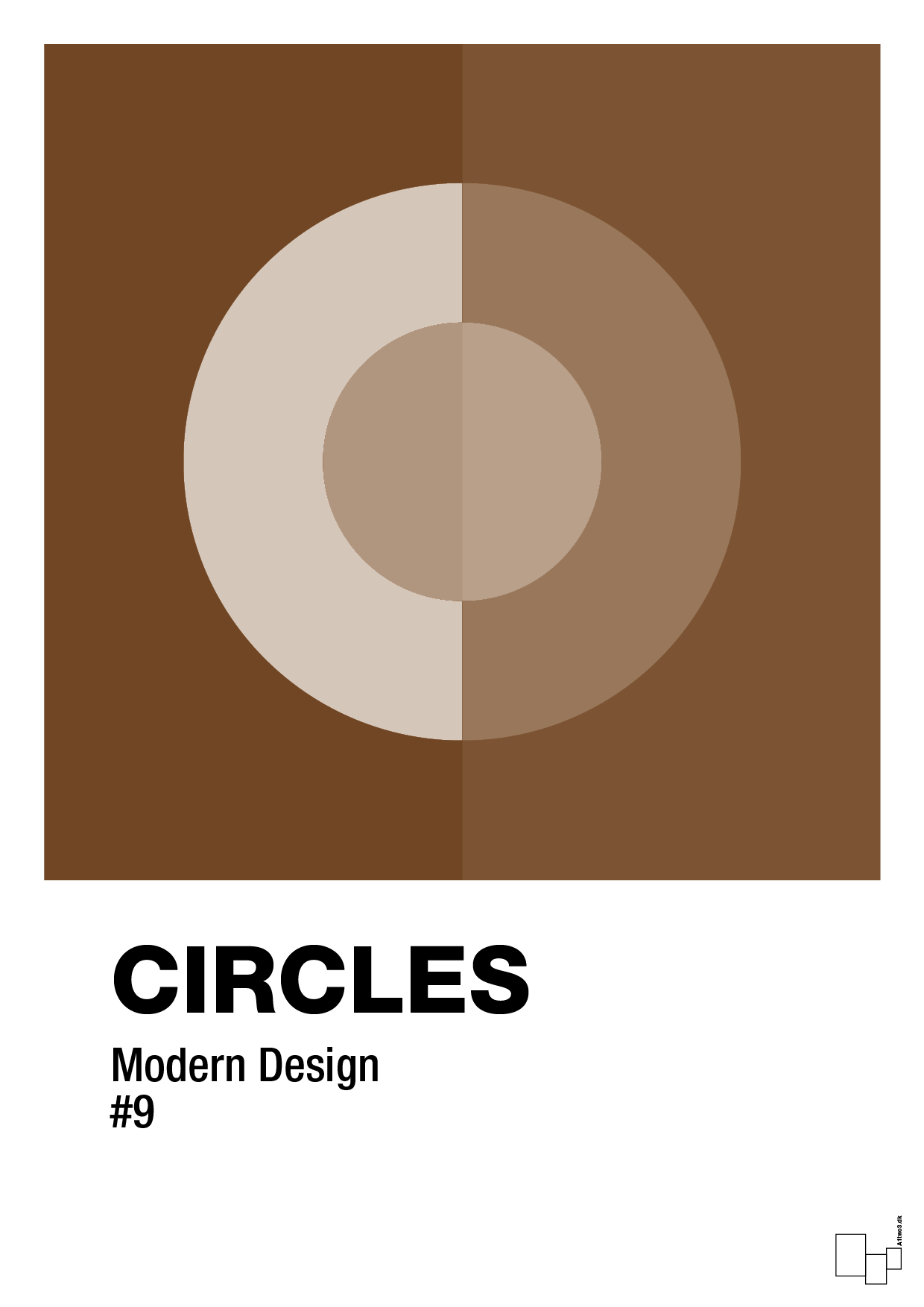 plakat: circles #9 - dark brown-Illustrationer-A1two3
