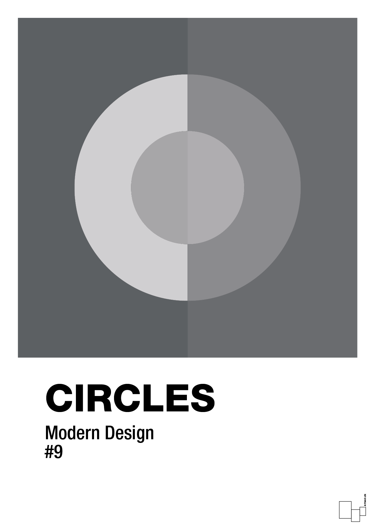 plakat: circles #9 - graphic charcoal-Illustrationer-A1two3
