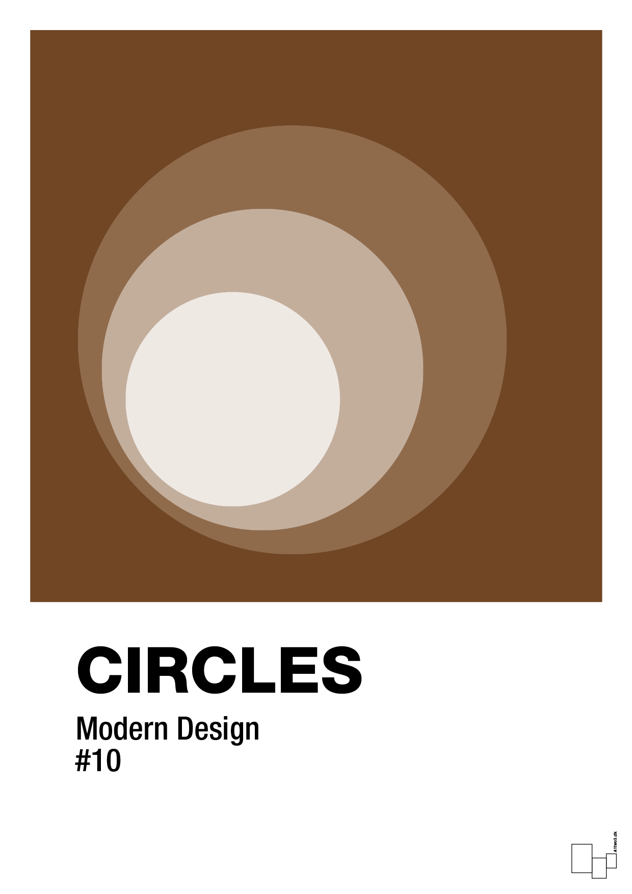 plakat: circles #10 - dark brown-Illustrationer-A1two3