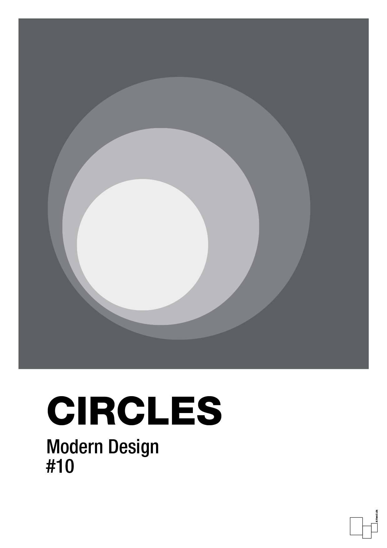 plakat: circles #10 - graphic charcoal-Illustrationer-A1two3
