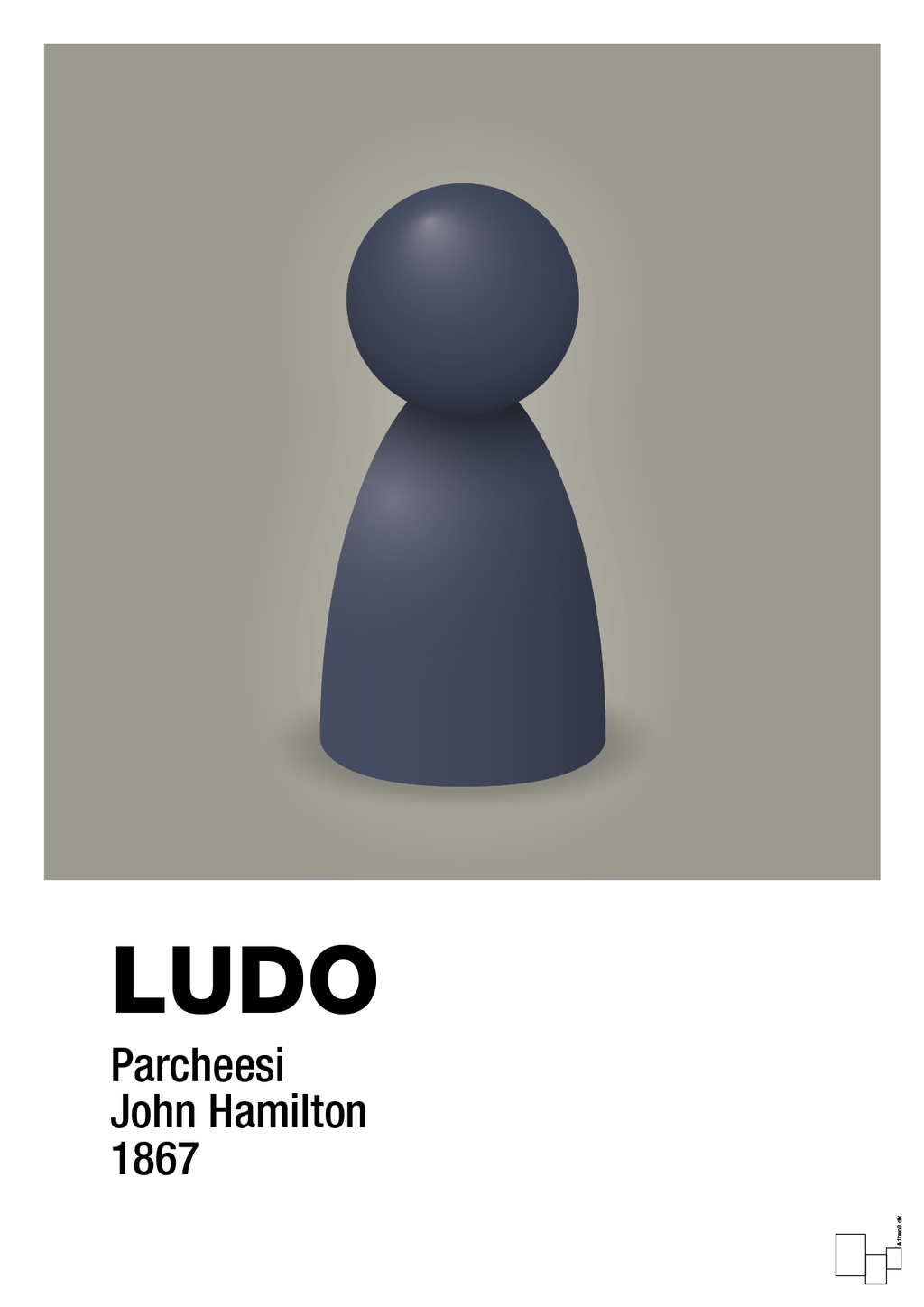plakat: ludobrik i blå - battleship gray-Brætspil-A1two3