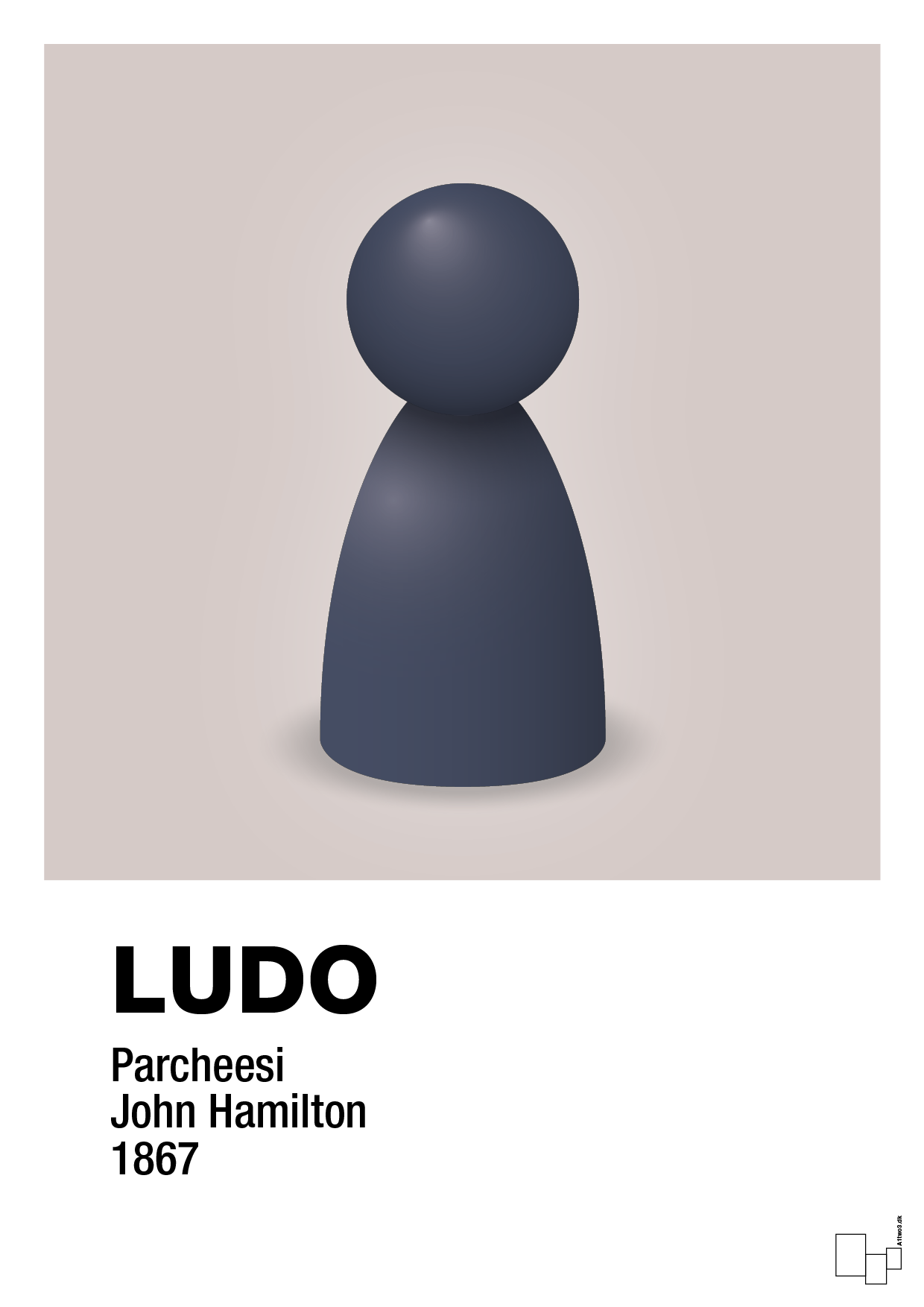 plakat: ludobrik i blå - broken beige-Brætspil-A1two3