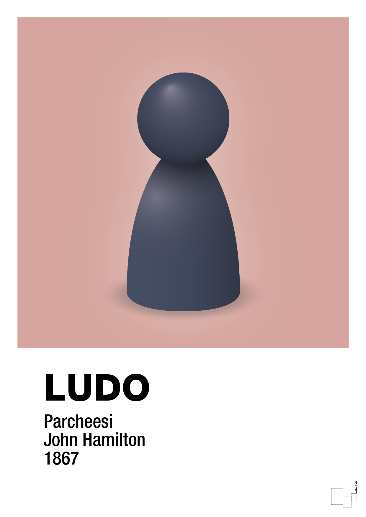 plakat: ludobrik i blå - bubble shell-Brætspil-A1two3