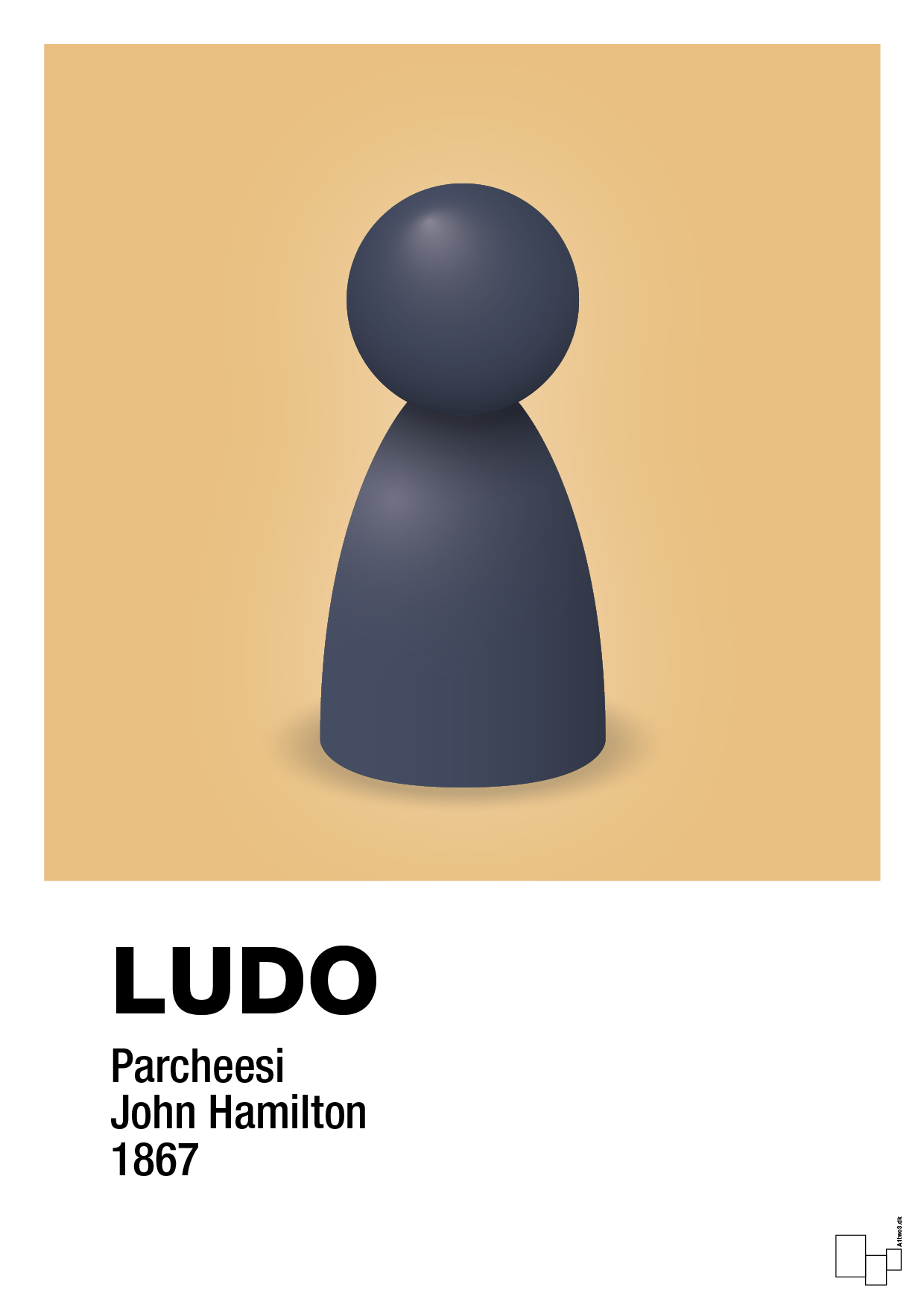 plakat: ludobrik i blå - charismatic-Brætspil-A1two3