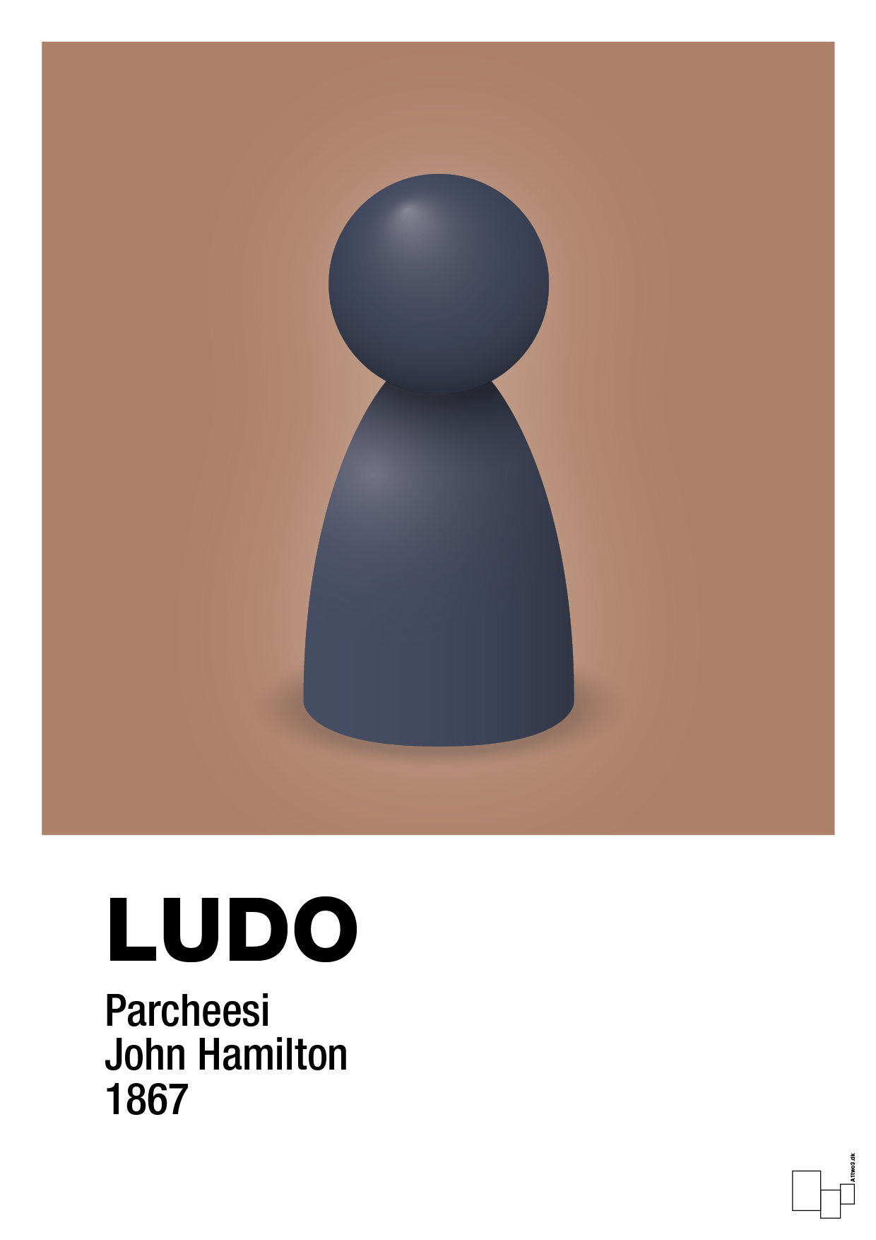 plakat: ludobrik i blå - cider spice-Brætspil-A1two3