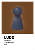 plakat: ludobrik i blå - dark brown-Brætspil-A1two3