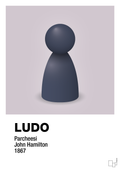 plakat: ludobrik i blå - dusty lilac-Brætspil-A1two3